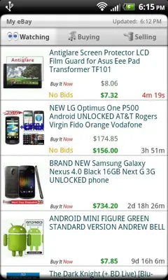 Droid Auctions eBay android App screenshot 3